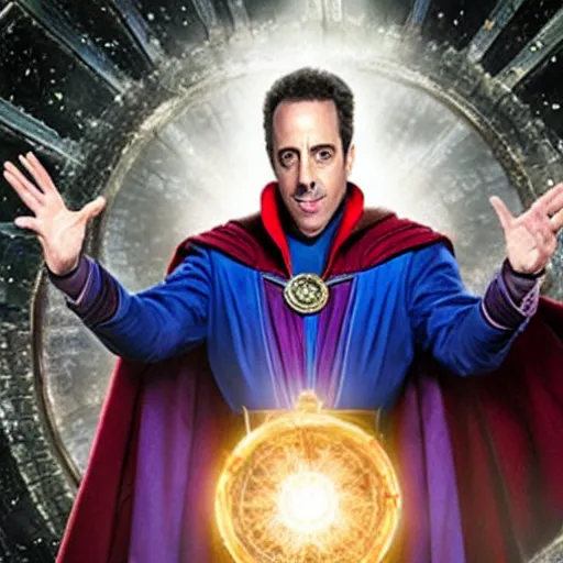 Image similar to film still of Jerry Seinfeld as Doctor Strange in the Multiverse of Madness