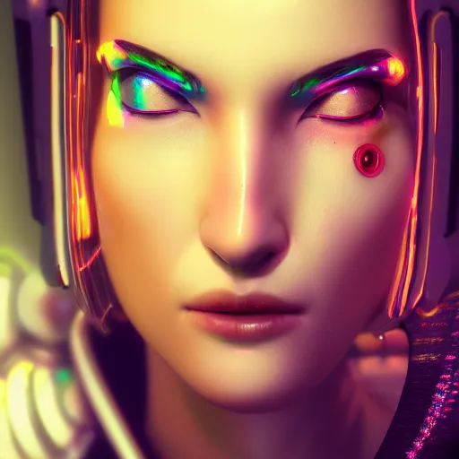 Image similar to the cyberpunk girl portrait, render, octane, 4k, highly detailed, vivid colors, high definition