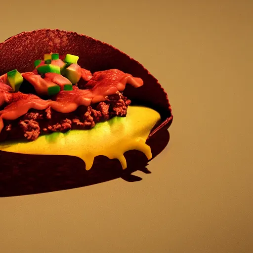 Prompt: demonic taco photo realistic, dramatic cinematic lighting, octane render, 4 k, ultra detailed