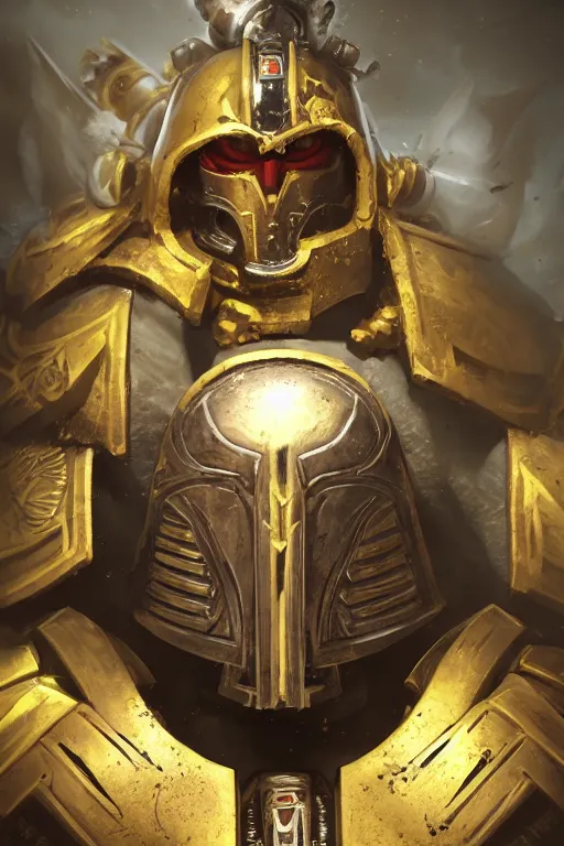 Image similar to armor portrait heros warhammer 4 0 k horus heresy fanart - the primarchs emperor by johannes helgeson animated with vfx concept artist & illustrator global illumination ray tracing hdr fanart arstation zbrush central hardmesh 8 k octane renderer comics stylized