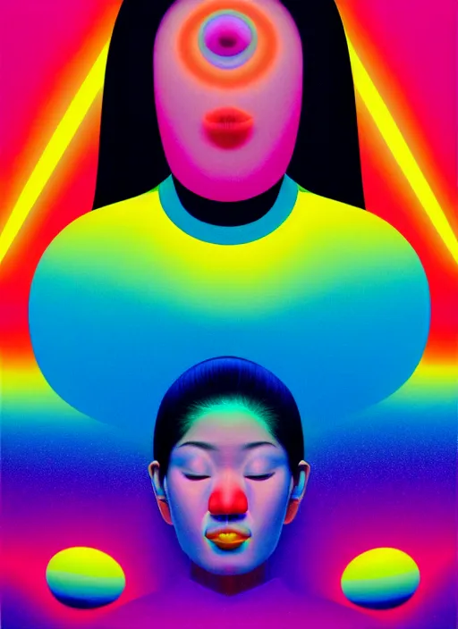 Image similar to peggy gou by shusei nagaoka, kaws, david rudnick, airbrush on canvas, pastell colours, cell shaded, 8 k