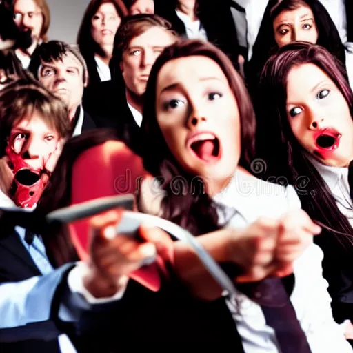Image similar to horror movie slashers at a business conference. stock photo hd