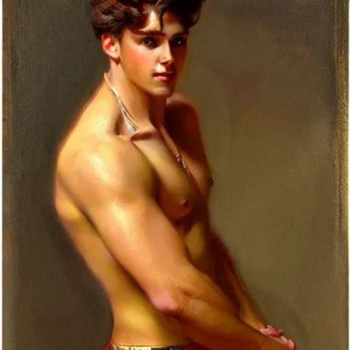 Prompt: attractive male, character design. highly detailed painting by gaston bussiere and j. c. leyendecker 8 k