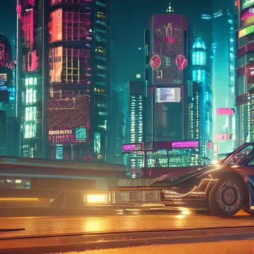 Prompt: Night City Cyberpunk 2077. City buildings made out of huge and small Minions, 8k, highly detailed urban background with flying cars, hazy, tropical, partly sunny, ultra realistic, octane, ue5