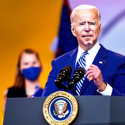 Image similar to joe biden accidentally says bruh during presidential rally