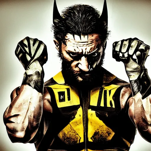 Image similar to Tom Hardy in wolverine suit Digital art 4K quality Photorealism