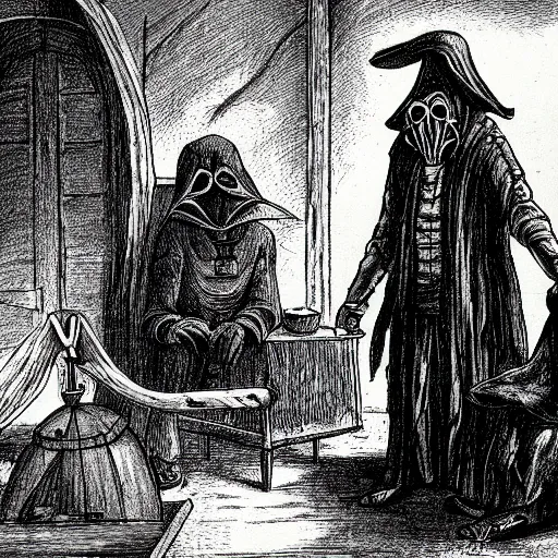 Prompt: the plague-doctor's lair