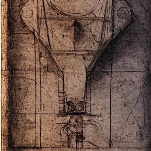 Prompt: blueprint of an iphone by leonardo da vinci