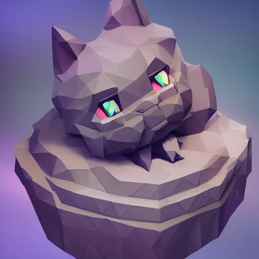 Prompt: low poly, high resolution textures, ultra smooth textures, smooth shadows, isometric view, 1 6 bit colors, made in blender, fat chibi grey cat, volumetric lighting, fantasy, hyper realistic, by riot games artist, from league of legends, backlit