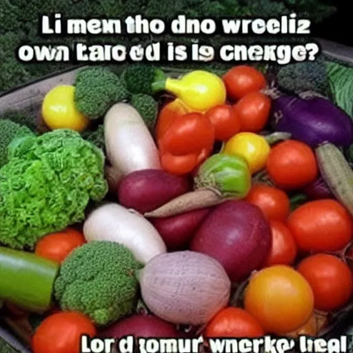 Image similar to lol this meme of vegetables is hilarious