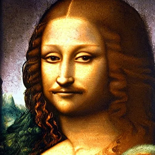 Prompt: photo of hairy furry gioconda, art by leonardo da vinci