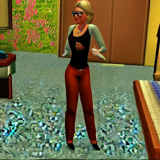 Image similar to madonna. snapshot from the sims 1.