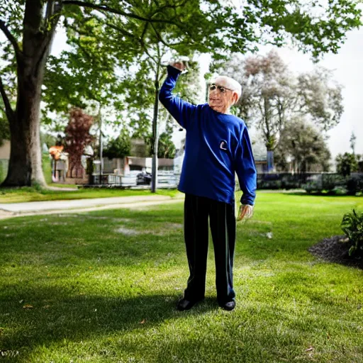 Image similar to elderly man dabbing, nursing home, canon eos r 3, f / 1. 4, iso 2 0 0, 1 / 1 6 0 s, 8 k, raw, unedited, symmetrical balance, wide angle