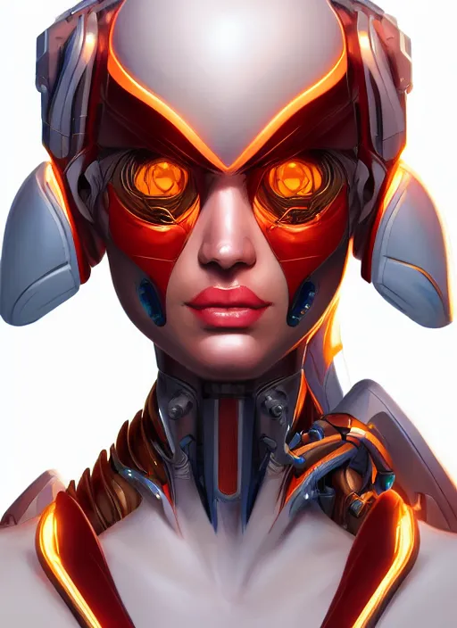 Prompt: portrait of a cyborg phoenix wom by Artgerm, biomechanical, hyper detailled, trending on artstation