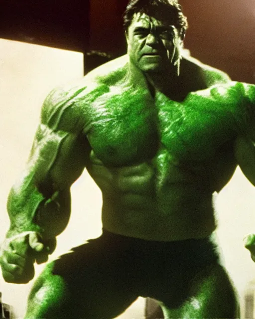 Image similar to sean connery as the incredible hulk, dynamic lighting, ultra detailed