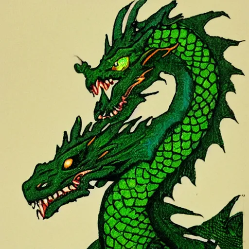 Prompt: green dragon