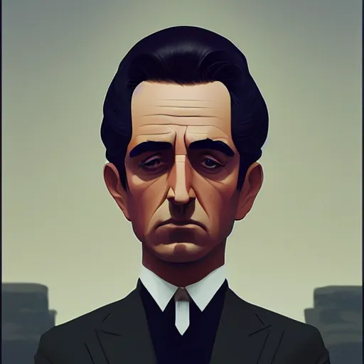 Image similar to face icon stylized minimalist the godfather, loftis, cory behance hd by jesper ejsing, by rhads, makoto shinkai and lois van baarle, ilya kuvshinov, rossdraws global illumination