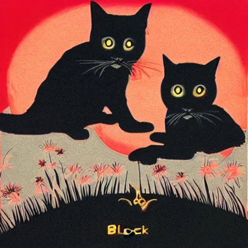 Image similar to album cover for an album called'the black cat ', 1 9 9 0