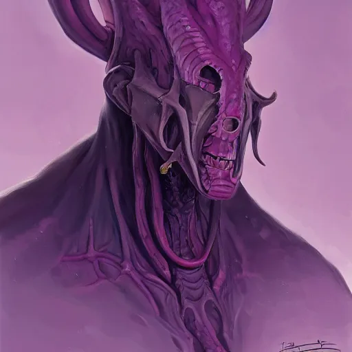 Image similar to portrait purple mind flayer, official fanart behance hd artstation by jesper ejsing