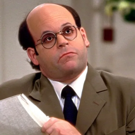 george costanza with a smirk holding a baseball bat, Stable Diffusion