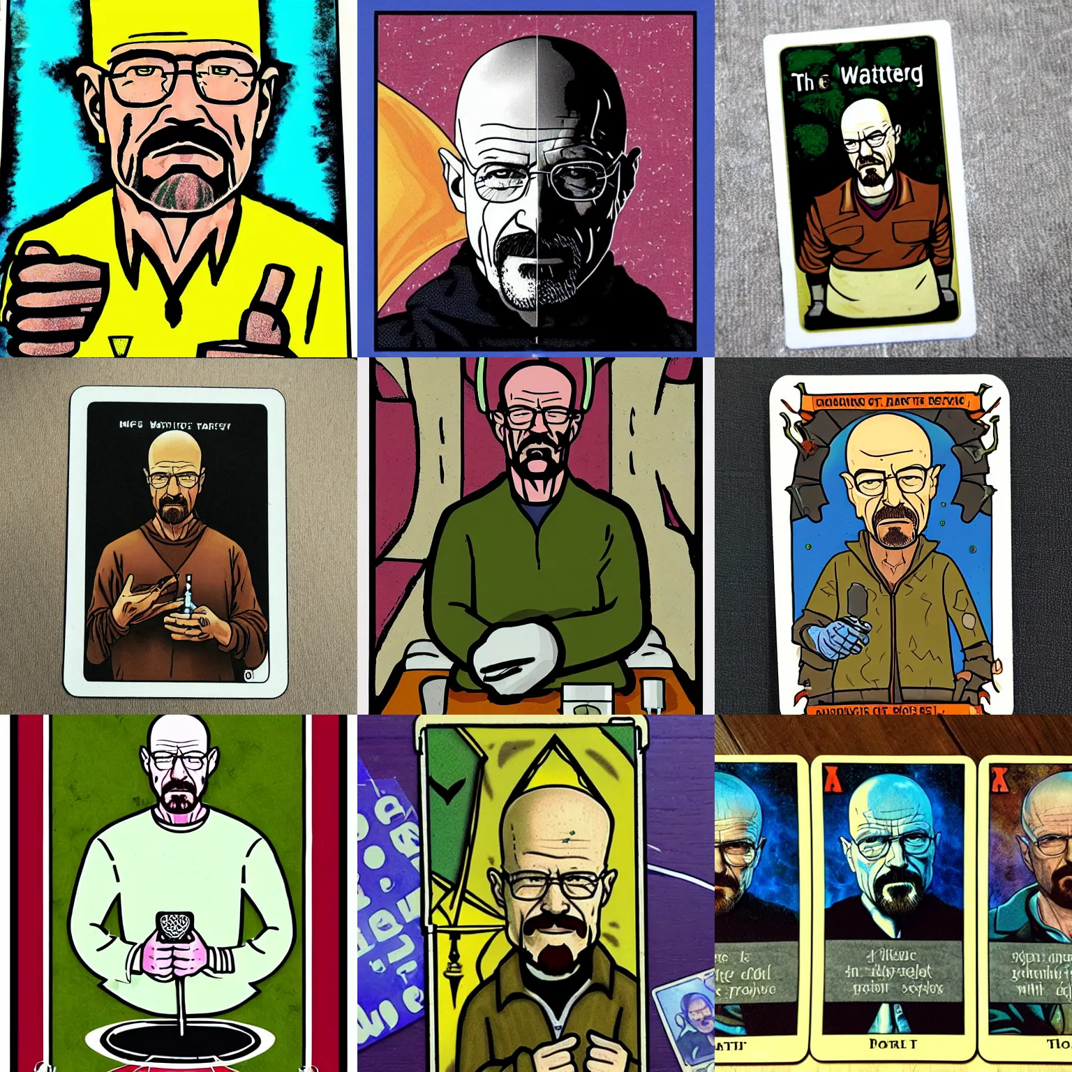 Prompt: tarot card of Walter White from Breaking bad