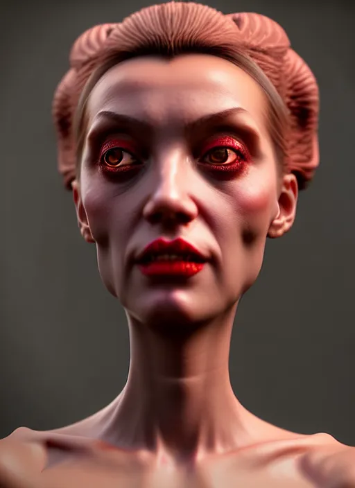 Image similar to a distorted and warped wax model of an absurdly beautiful woman, in the style of popovy sisters, unreal engine 5 highly rendered, global illumination, radiant light, detailed and intricate environment