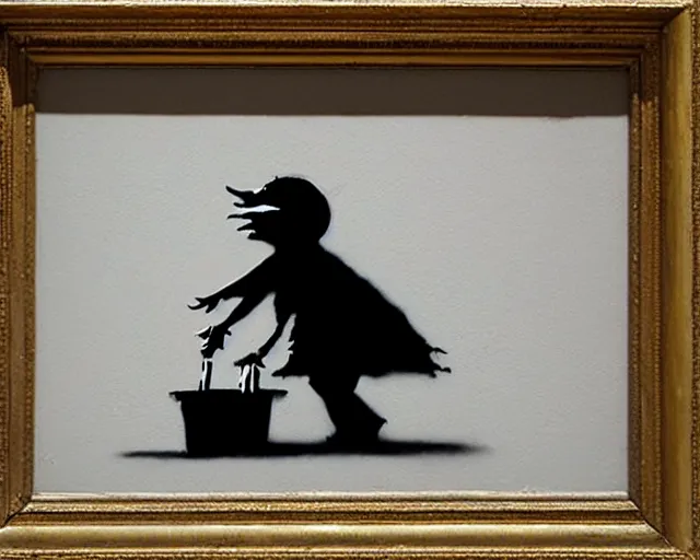 Image similar to artwork by banksy