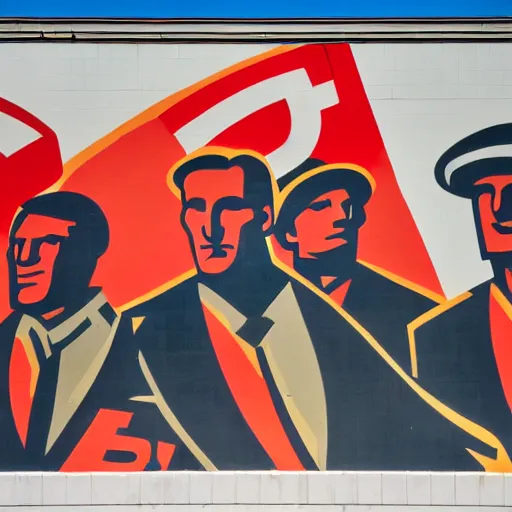 Image similar to a socialist realist mural that says daily