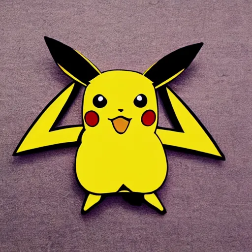 Image similar to Pikachu made out of Wood