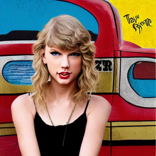 Prompt: Taylor swift new pop punk album cover