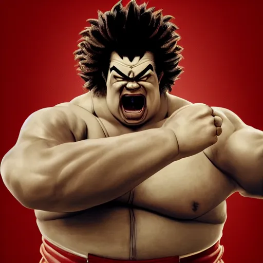 Prompt: danny mcbride as e. honda street fighter, sumo wrestler, full body, face detail, ultra realistic, concept art, intricate details, highly detailed, photorealistic, octane render, 8 k, unreal engine, art by frank frazetta, simon bisley, brom