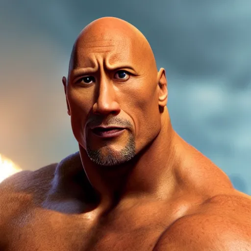 Image similar to dwayne johnson as pixar characters