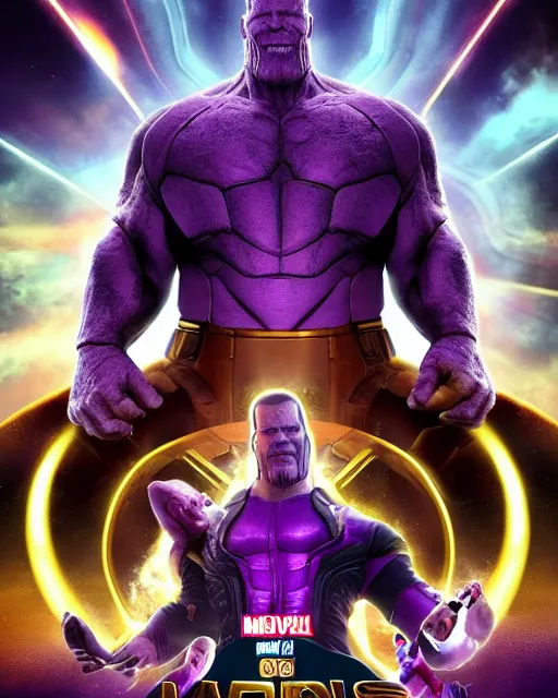 Image similar to a movie where Thanos is helping people, movie poster