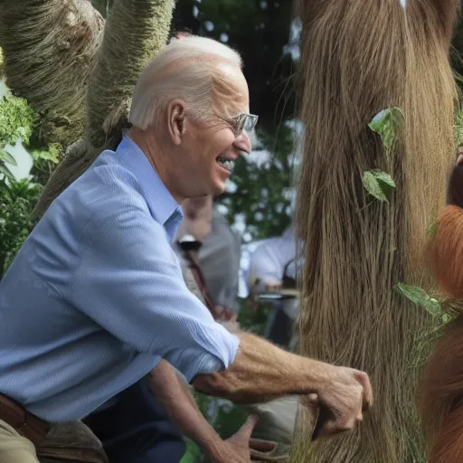 Prompt: Joe Biden is orangutan