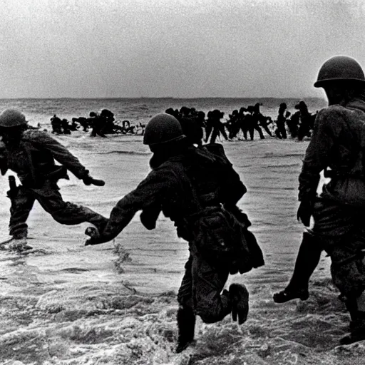 Image similar to the d - day, by robert capa,