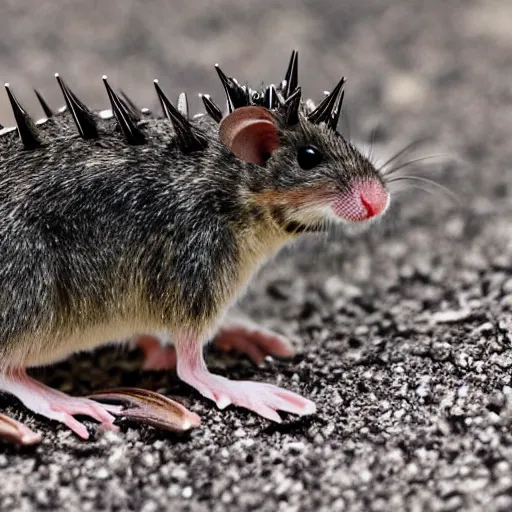 Image similar to mouse with dinosaur spines and spikes