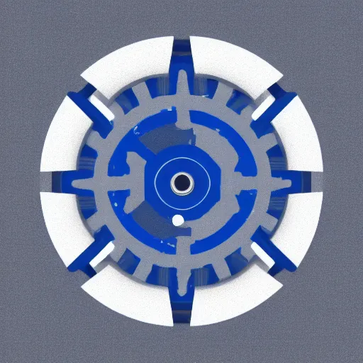 Prompt: a vectorized angled blue - grey gear, professional icon logo radial symmetry
