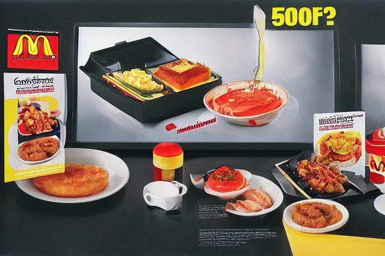 Image similar to mcdonald's television meal, y 2 k cybercore, advertisement photo