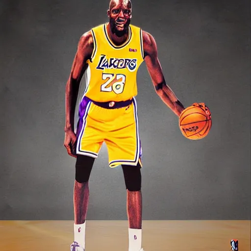 Image similar to Kevin Garnett wearing a Los Angeles Lakers uniform digital art