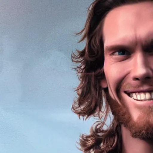 Image similar to jesus with the jerma smile