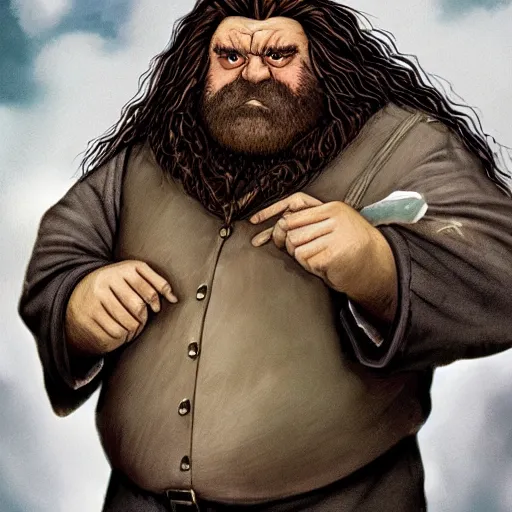 Prompt: I read harry potter and the sorcerers stone and this is what Hagrid looks like, trending on ArtStation
