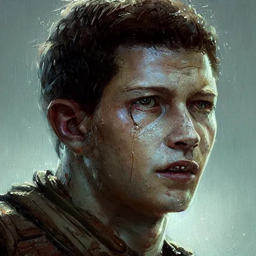 Image similar to portrait of a man by greg rutkowski, tye sheridan as a colonial marine, from aliens franchise, he is about 2 0 years old, military composure, highly detailed portrait, digital painting, artstation, concept art, smooth, sharp foccus ilustration, artstation hq