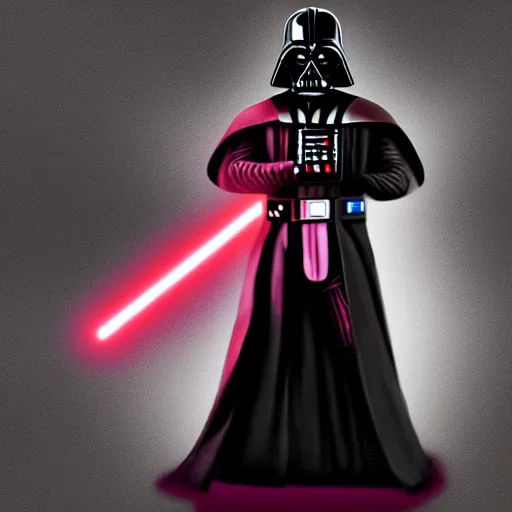 Image similar to darth vader in a pink dress, photo