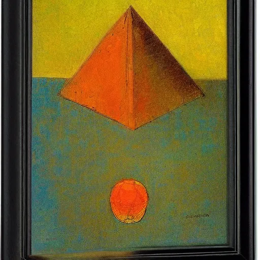 Image similar to The Platonic Solids by Odilon Redon (1883)