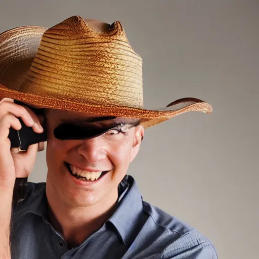 Image similar to phone with a cowboy hat