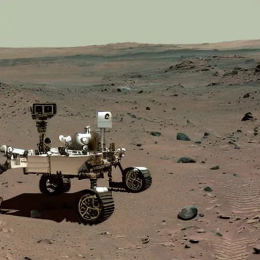 Image similar to extremely detailed photo of mars rover next to carl sagan, detailed face