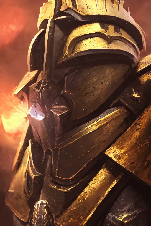 Image similar to armor portrait heros warhammer 4 0 k horus heresy fanart - the primarchs emperor by johannes helgeson animated with vfx concept artist & illustrator global illumination ray tracing hdr fanart arstation zbrush central hardmesh 8 k octane renderer comics stylized