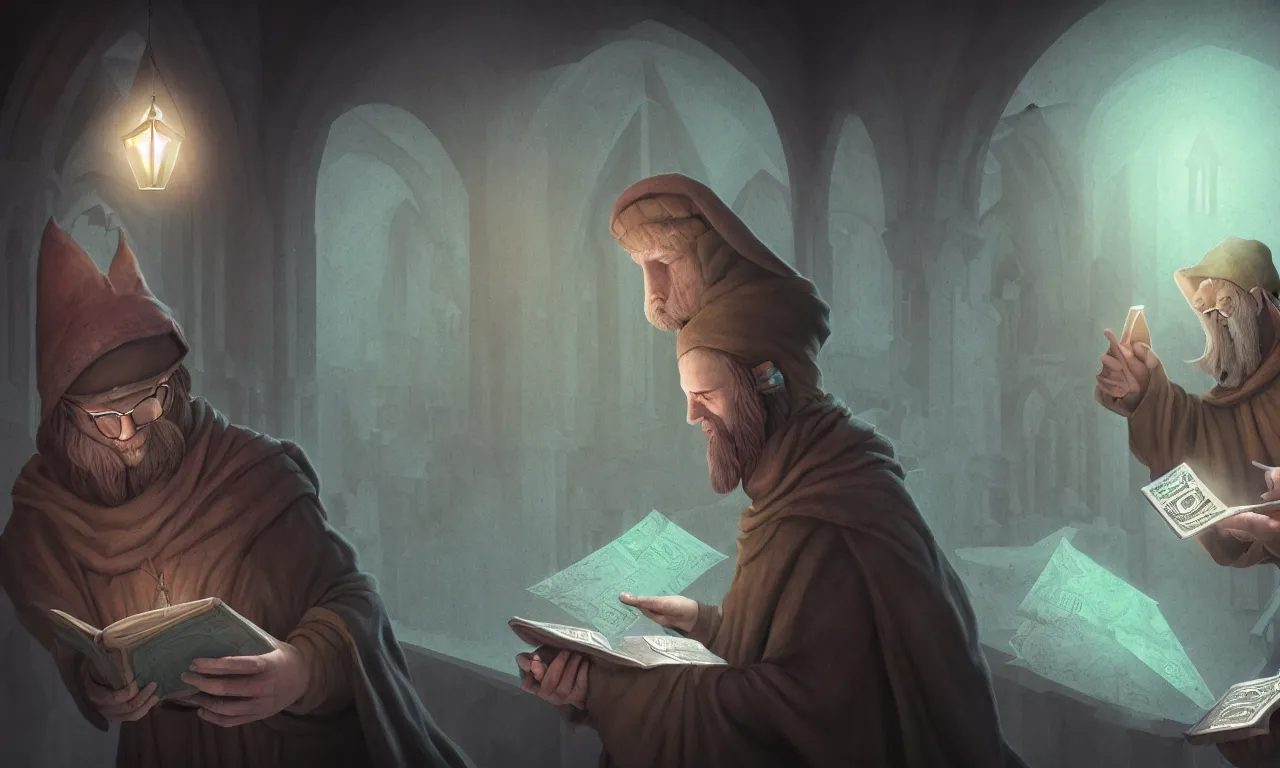 Prompt: cerberos, monastery, realm, service ticket close up, wizard reading a directory, nordic pastel colors, abandoned railroad, 3 d art, digital illustration, perfect lighting