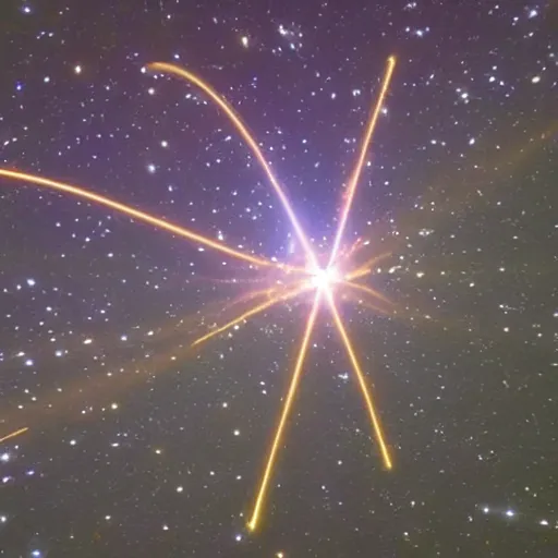 Prompt: spaceship guns shooting multiple tracers in space near earth, realistic photo from nasa
