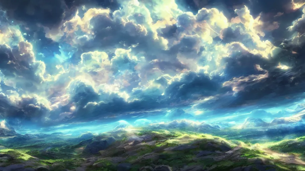 Prompt: anime sky clouds, fantasy artwork, very very very beautiful scenery, hd, hdr, ue5, ue6, unreal engine 5, cinematic 4k wallpaper, 8k, ultra detailed, high resolution, artstation, award winning